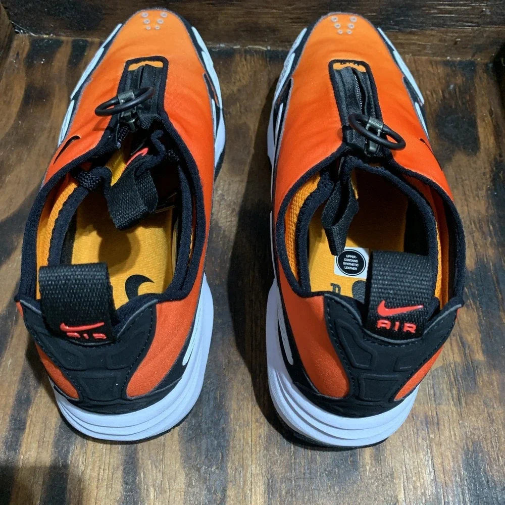 Nike Air Sunder Max Low Top Sneakers Orange Black White Zip Lace HJ8080-600 Sz 6
